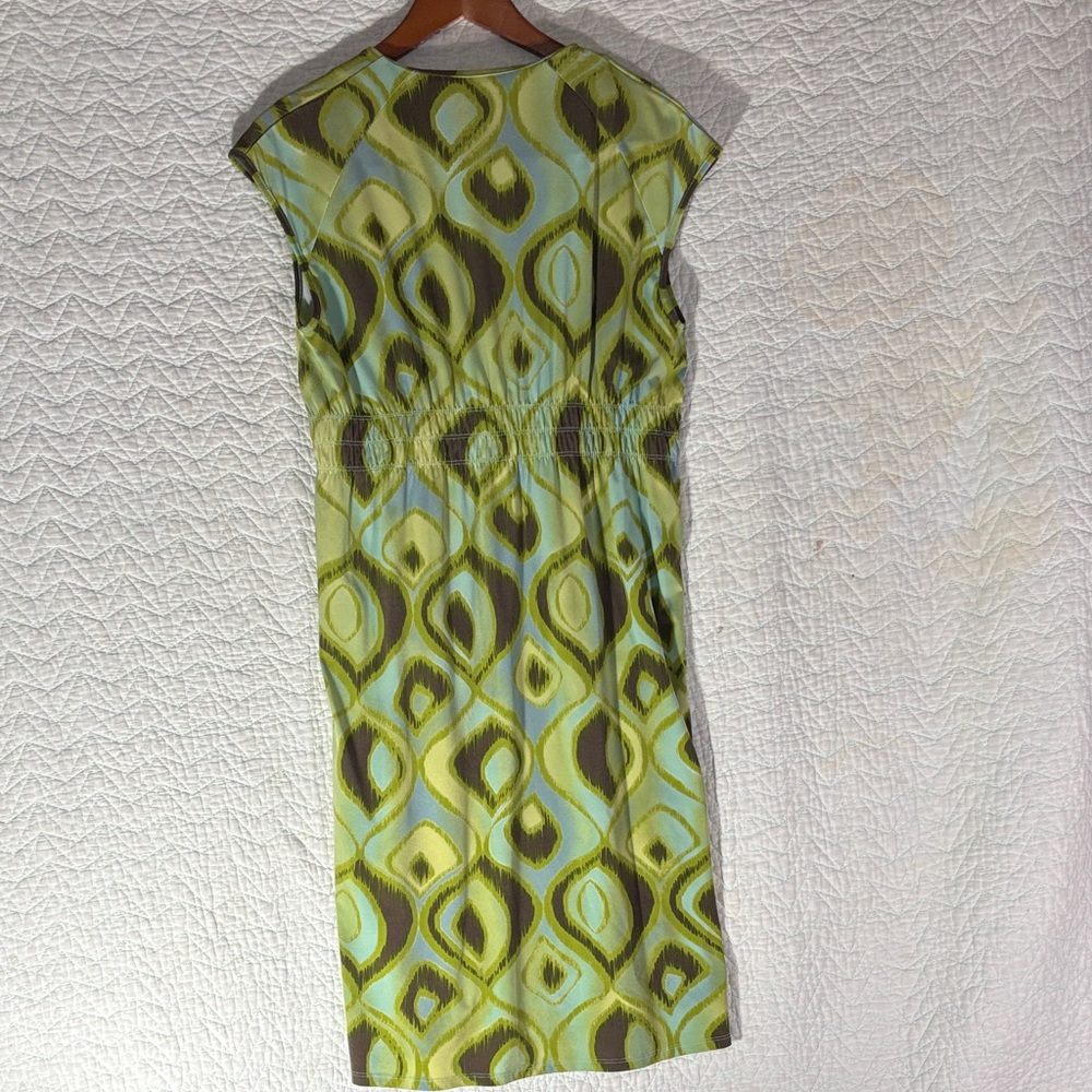 Axcess Blue and Yellow Patterned Midi Dress - Picture 6 of 6